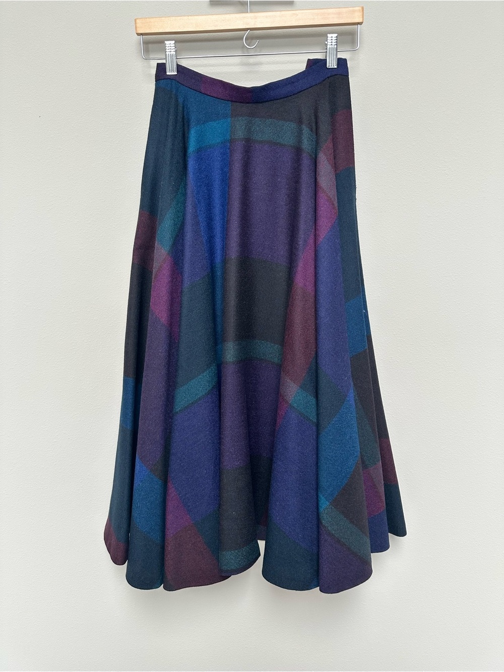 Ellen Tracy Purple & Blue Multicolor A-Line Skirt